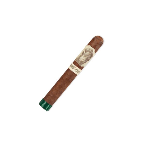 The Buffalo Trace Toro by Buffalo Trace is a medium-bodied brown cigar with a green band at one end and a portrait label—perfect for pairing with bourbon.