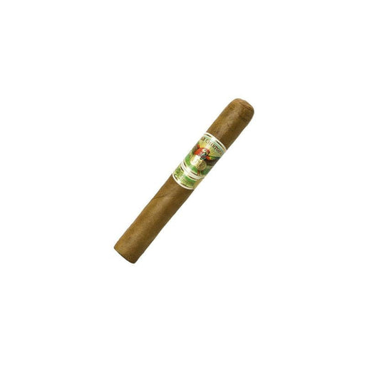 A single San Cristobal Elegancia Imperial cigar by San Cristobal Cigars, featuring a Connecticut wrapper and decorative band, is displayed on a white background.