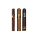 The Drew Estate Flavor Bomb Sampler by After Action Cigars features three upright cigars, including a Tabak Especial and Deadwood Sweet Jane, each with distinct wrappers and bands—a great pick for fans of unique infused cigars.