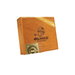 A wooden Foundation Olmec Claro Robusto cigar box featuring the embossed image of a stone head and the text “Olmec Handmade Cigars.”