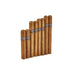Eight Montecristo Flight Sampler cigars, each with a band, are lined up on a white background—a premium selection from Montecristo perfect for cigar enthusiasts.