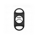 The Palio Basta Big Ring Cutter by Palio, featuring a black finish, double guillotine blade, and dual oval finger grips, is shown against a white background.