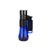 The Palio Siena Single Torch Lighter by Palio Cigar Cutters & Lighters features a blue and black transparent body, side ignition switch, and is perfect as a refillable butane torch for cigars.