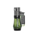 The Palio Vesuvio Triple Torch Lighter by Palio features a green and black design, transparent fuel chamber, metallic top, and a reliable triple-jet flame for precise lighting, shown upright against a white background.