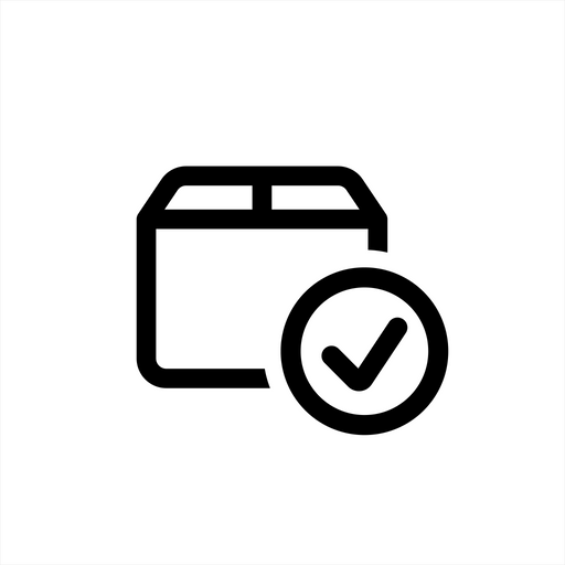 Black and white icon of a calendar with a check mark in a circle, representing a confirmed or scheduled event with Shipping Protection by Route, offering package protection against loss, theft, or damage. Brand: Route.